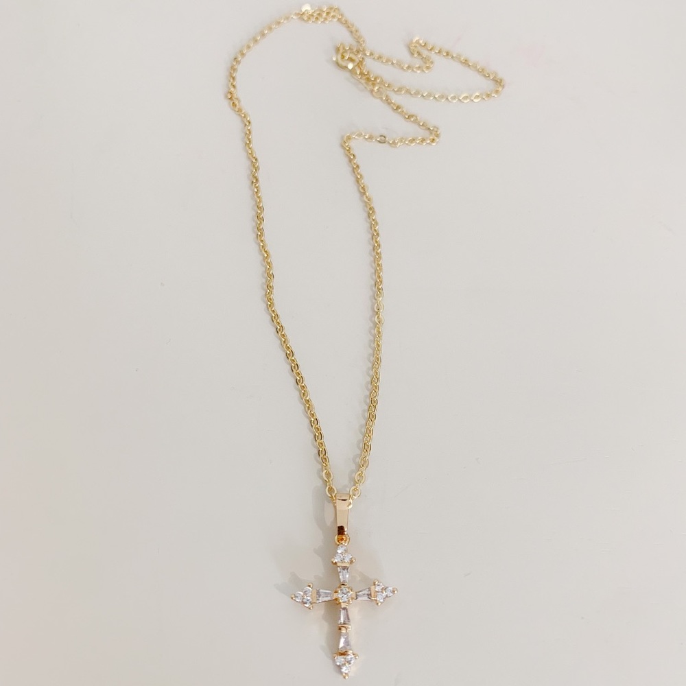 🎉HP🎉CZ Cross Necklace | 14k Gold Filled - Picture 7 of 9